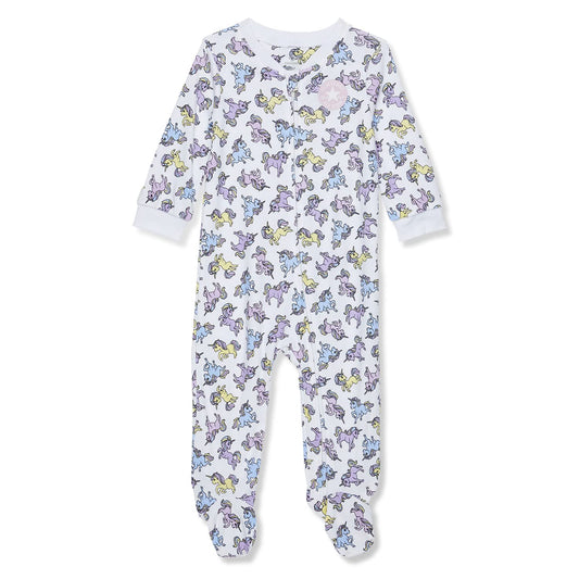 Image 1 of Unicorn Print Footed Coverall (Infant)