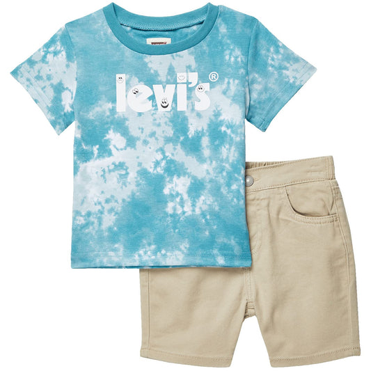 Image 1 of Tie-Dye Logo Tee & Shorts Set (Infant)