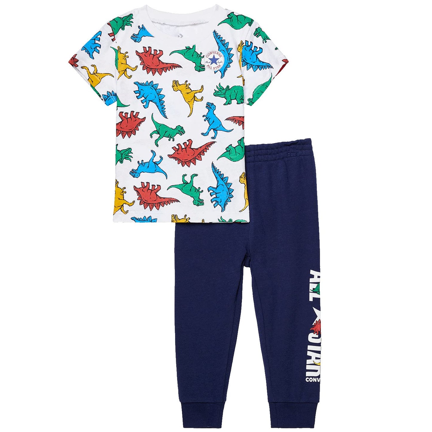 Image 1 of Dino Short Sleeve Tee + French Terry Joggers Set (Infant)