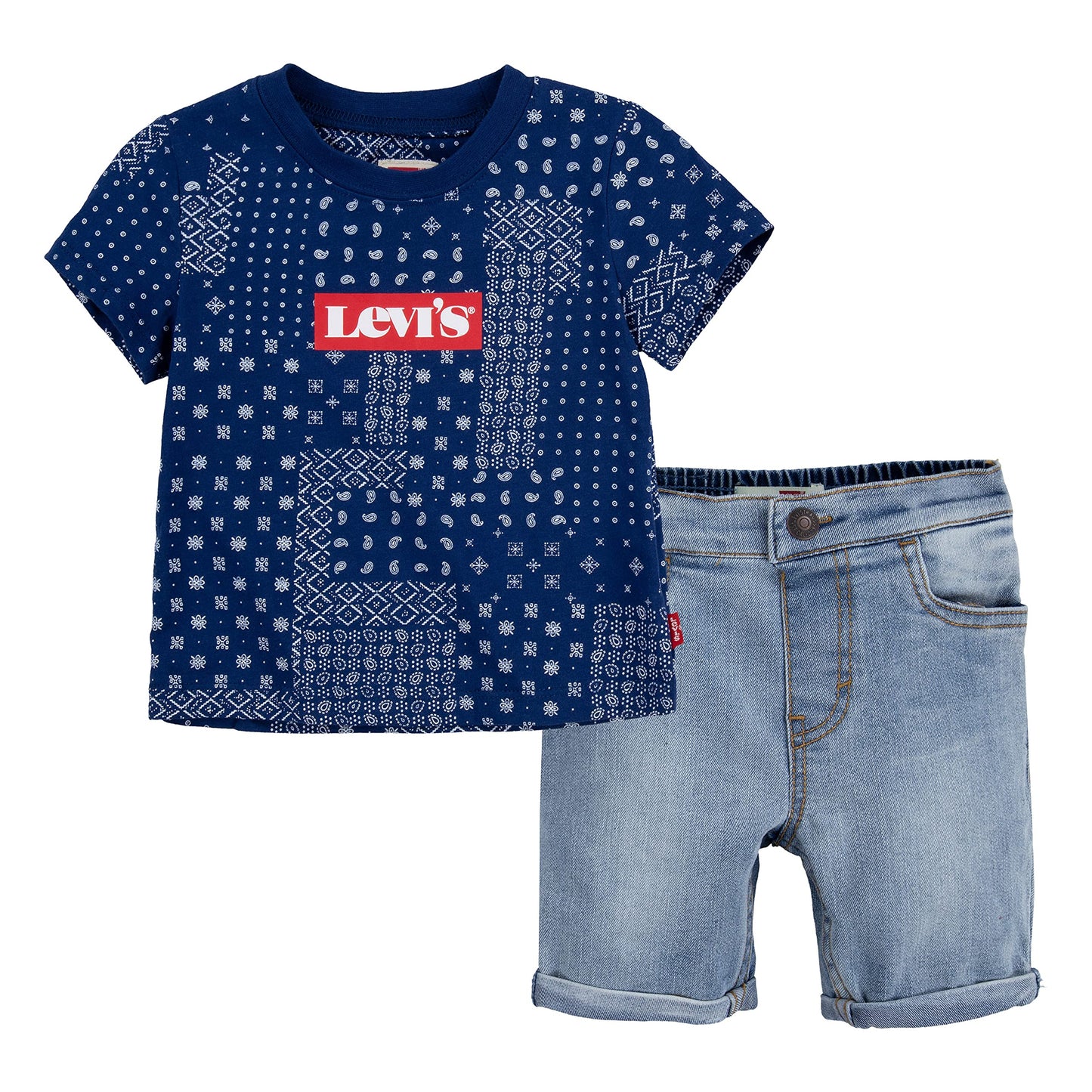 Image 1 of Short Sleeve Denim Shorts Set (Infant)